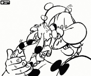 malvorlagen Der Hund leckt das Gesicht von Obelix ausmalbilder
