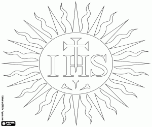 malvorlagen IHS, Monogramm Jesu Christi ausmalbilder