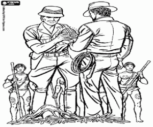 malvorlagen Indiana Jones, Belloq und das idol ausmalbilder