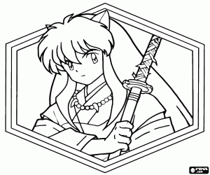 malvorlagen Inuyasha, ein gerahmtes portrait ausmalbilder
