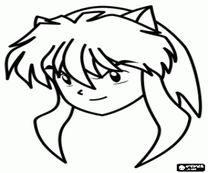 malvorlagen Inuyasha, Gesicht des Protagonist ausmalbilder