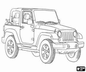 malvorlagen Ein Jeep Wrangler-Auto ausmalbilder