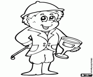 malvorlagen Jockey. Reiter mit der Trophäe ausmalbilder