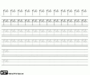 malvorlagen Kalligraphie der PE-Silbe ausmalbilder