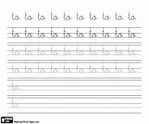 malvorlagen Kalligraphie TO in Kleinbuchstaben ausmalbilder