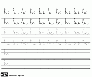 malvorlagen Kalligraphie-Übungen mit dem B ausmalbilder