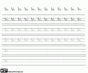 malvorlagen Kalligraphie-Übungen mit SI ausmalbilder
