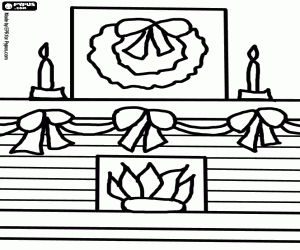 malvorlagen Kamin mit Girlanden Weihnachten ausmalbilder