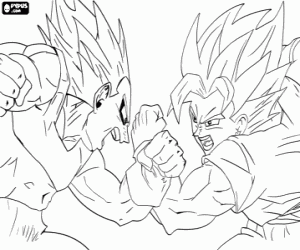 malvorlagen Kampf zwischen Goku und Vegeta ausmalbilder