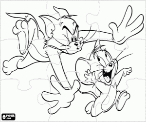 malvorlagen Katz und Maus, Tom und Jerry Puzzle ausmalbilder
