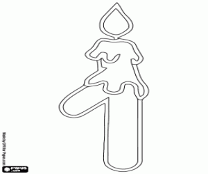malvorlagen Eine Kerze und die Nummer 1 ausmalbilder