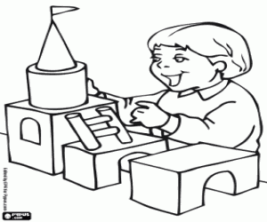 malvorlagen Das Kind und das Bau-Spiel ausmalbilder