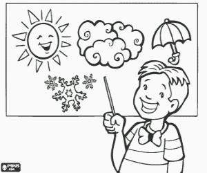 malvorlagen Ein Kind in Meteorologie-Klasse ausmalbilder