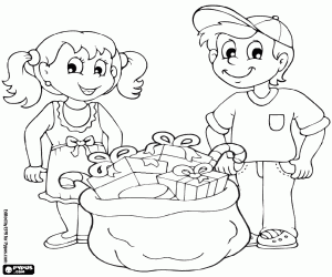 malvorlagen Kinder und Weihnachten Geschenke sack ausmalbilder