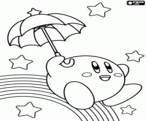 malvorlagen Kirby unter Stern und Regenbogen ausmalbilder