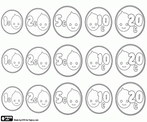 malvorlagen Kleine Münzen, Pypuss Bank ausmalbilder