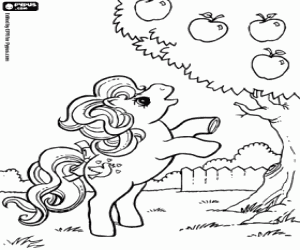 malvorlagen Das kleine Pony und der Apfel ausmalbilder