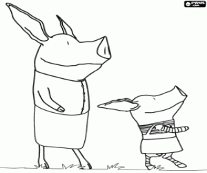 malvorlagen Kleine Schwein Olivia mit ihr Mutter ausmalbilder