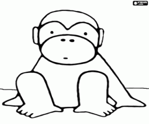 malvorlagen Kleiner affe gesetzt im boden ausmalbilder