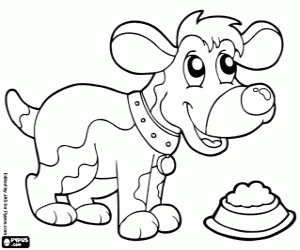 malvorlagen Kleiner Hund glücklich mit der Nahrung ausmalbilder