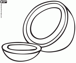 malvorlagen Eine Kokosnuss geöffnet ausmalbilder