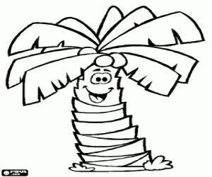 malvorlagen Kokospalme, Palme mit Kokosnüssen ausmalbilder