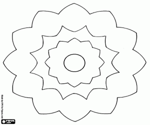 malvorlagen Konzentrischen Ringen Blume Mandala ausmalbilder