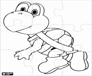 malvorlagen Koopa Troopa Schildkröte puzzle ausmalbilder