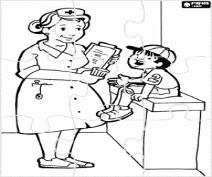 malvorlagen Krankenschwester und der Junge puzzle ausmalbilder