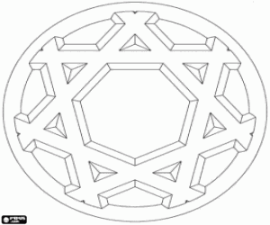 malvorlagen Kreisförmige Mandala der Escher-Stil ausmalbilder