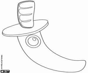 malvorlagen Ein Krummsäbel, eine orientalische Waffe ausmalbilder