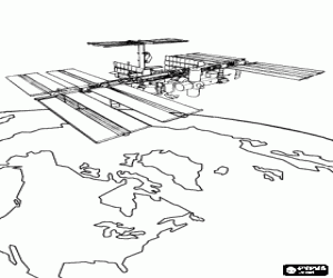 malvorlagen Einem künstlichen Satelliten im orbit ausmalbilder