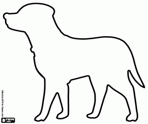 malvorlagen Labrador Hund mit Halsband, Silhouette ausmalbilder
