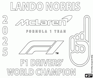 malvorlagen Lando Norris, F-1-Weltmeister 2025 ausmalbilder