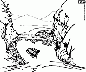 malvorlagen Landschaft Fluss bis zum Wasserfall ausmalbilder