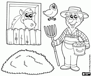 malvorlagen Der Landwirt auf dem Hof ausmalbilder