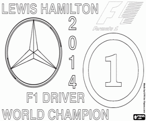 malvorlagen Lewis Hamilton, meister F1 2014 ausmalbilder