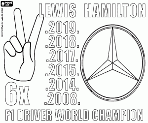 malvorlagen Lewis Hamilton, x6-Weltmeister ausmalbilder