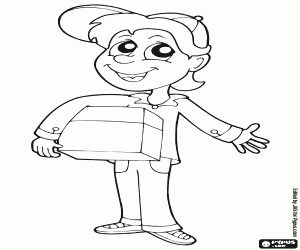 malvorlagen Ein Lieferant mit dem Paket ausmalbilder