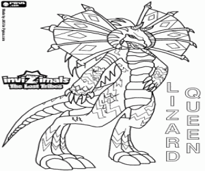 malvorlagen Lizard Queen, Invizimals DVS ausmalbilder