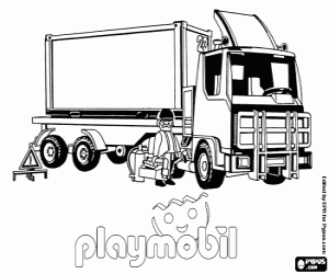 malvorlagen Ein LKW Anhänger von Playmobil ausmalbilder