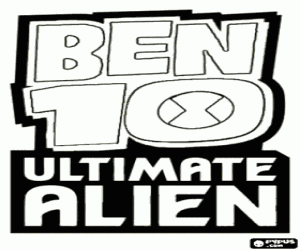 malvorlagen Logo von Ben 10 Ultimate Alien ausmalbilder