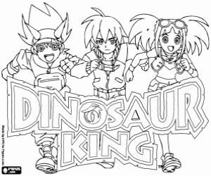 malvorlagen Logo Dinosaur King und Protagonisten ausmalbilder