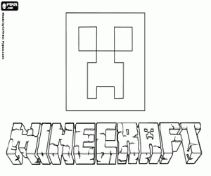 malvorlagen Logo der Minecraft und eine Creeper ausmalbilder