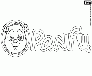 malvorlagen Logo von Panfu mit dem panda ausmalbilder