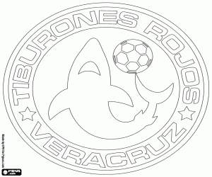 malvorlagen Logo der Tiburones Rojos de Veracruz ausmalbilder