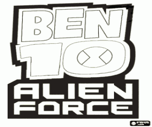 malvorlagen Logo von Ben 10 Alien Force ausmalbilder
