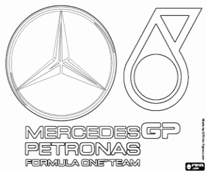 malvorlagen Logo von Mercedes GP Petronas F1 Team ausmalbilder