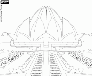 malvorlagen Lotus-Tempel in Delhi, Indien ausmalbilder