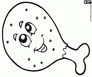 malvorlagen Lächelnde Hühnerkeule ausmalbilder